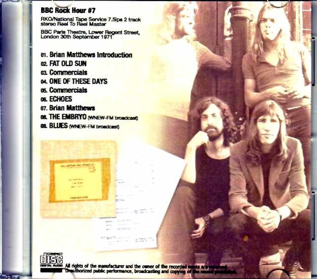 Pink Floyd Pink Floyd/London,UK 9.30.1971 Reel to Reel Master Edition