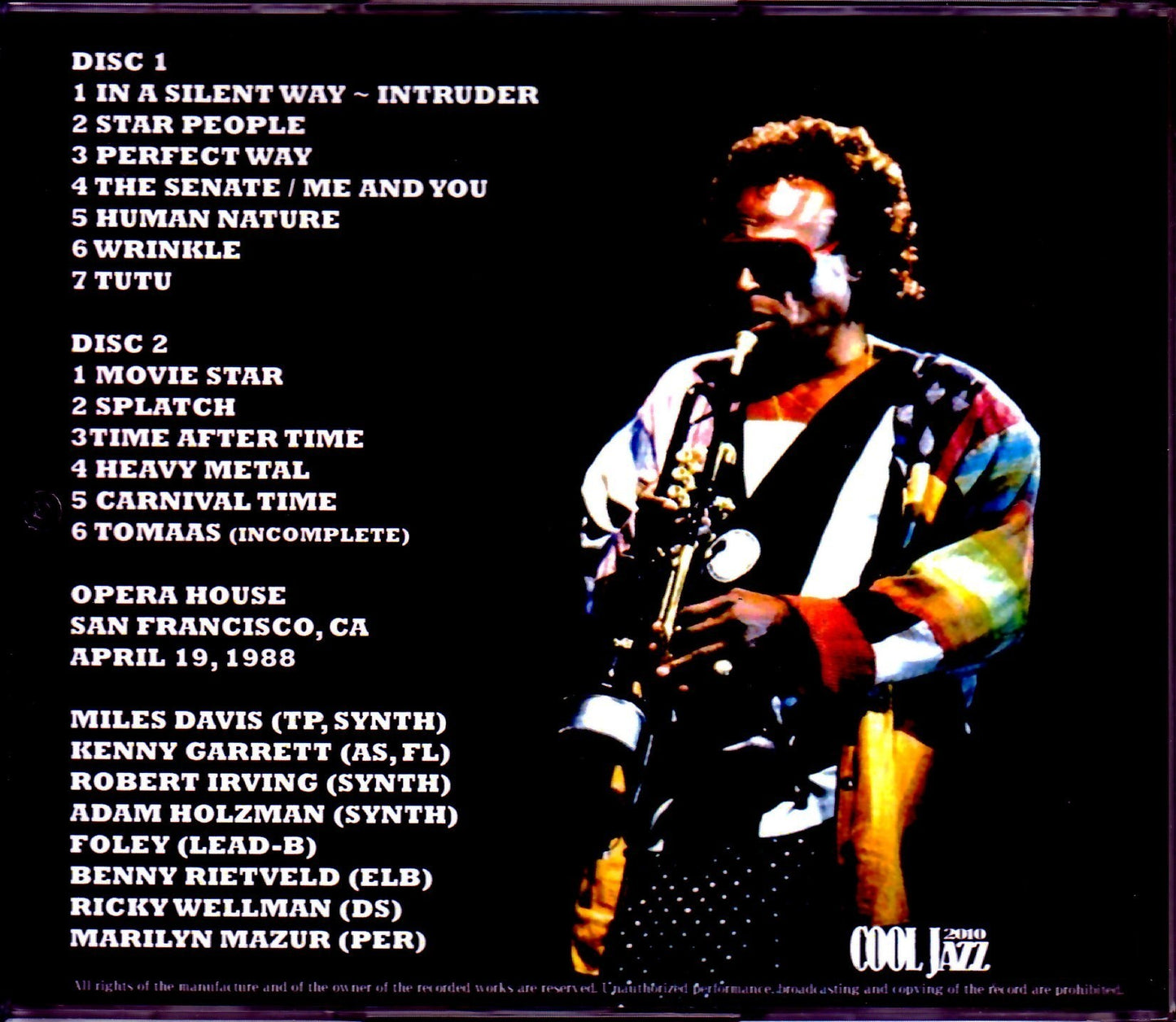 Miles Davis, Kenny Garrett Miles Davis/CA, USA 1988