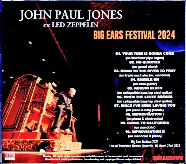 John Paul Jones ex Led Zeppelin John Paul Jones/TN,USA 2024 Complete