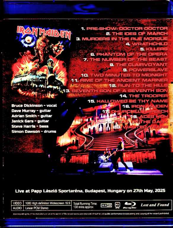 Iron Maiden / Hungary 2025 Complete Multi-Cam Edition Blu-Ray Version