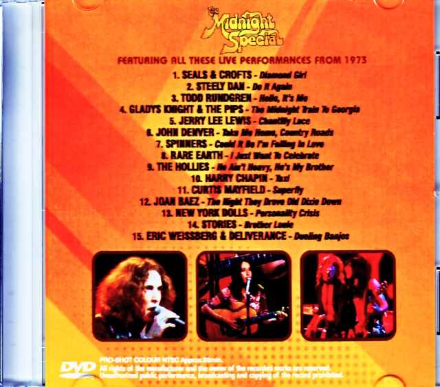 Various Artist Steely Dan, Todd Rundgren, Spinners, Curtis Mayfield, Joan Baez, New York Dolls/Midnight Special More 1973 Jewel Version