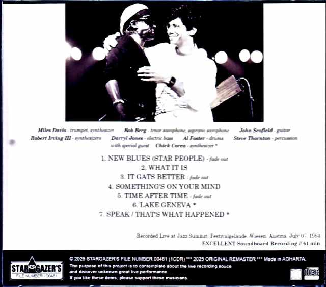 Miles Davis Chick Corea,John Scofield Miles Davis Chick Corea/Austria 1984