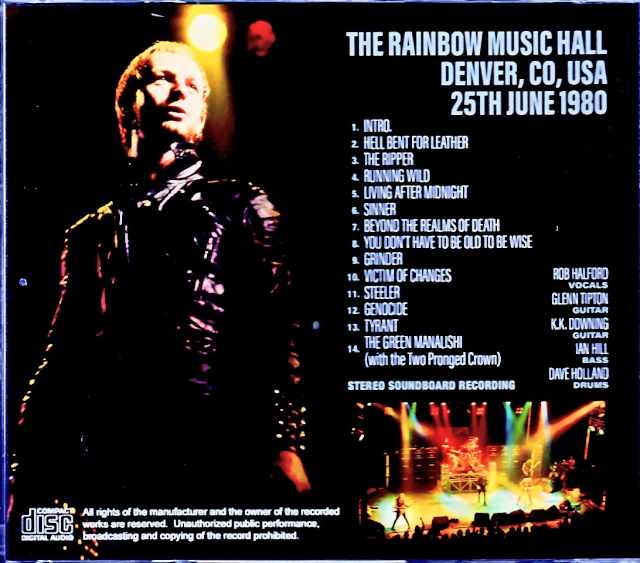 Judas Priest / CO,USA 06.25.1980 Complete Soundboard Edition