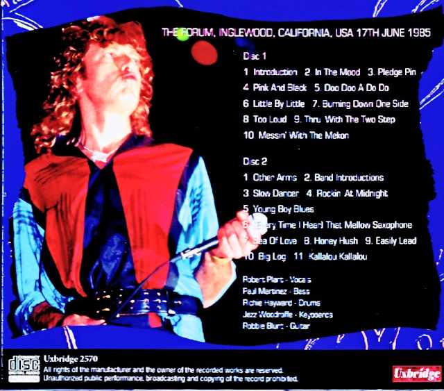 Robert Plant Robert Plant/CA,USA 06.17.1985 Marco Moir Master Edition
