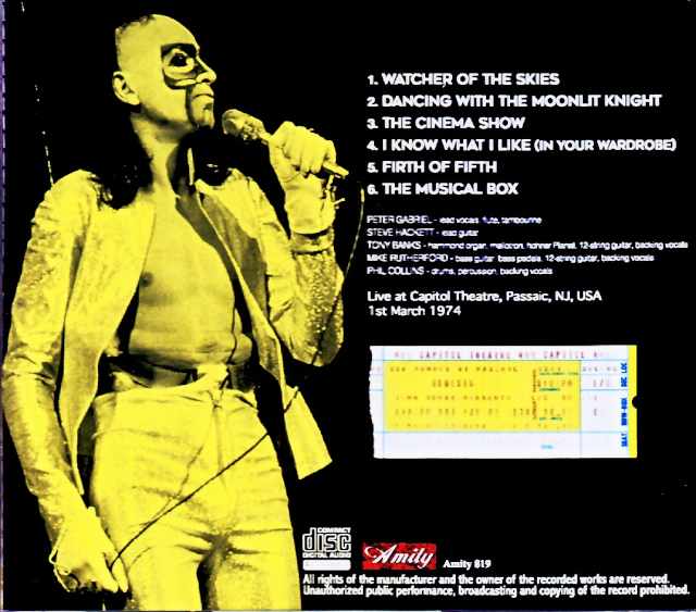 Genesis/NJ,USA 03.01.1974 Soundboard Edition