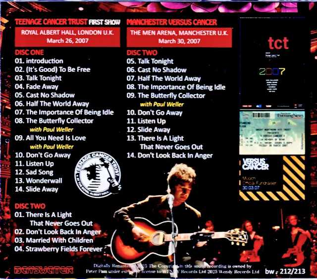Noel Gallagher/Teenage Cancer Trust London,UK 2007 Complete & more