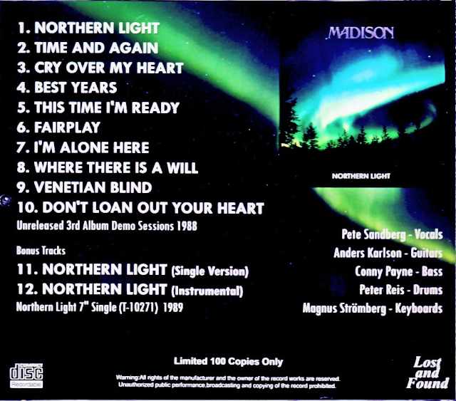 Madison/Unreleased 3rd Album Demo Sessions 1988