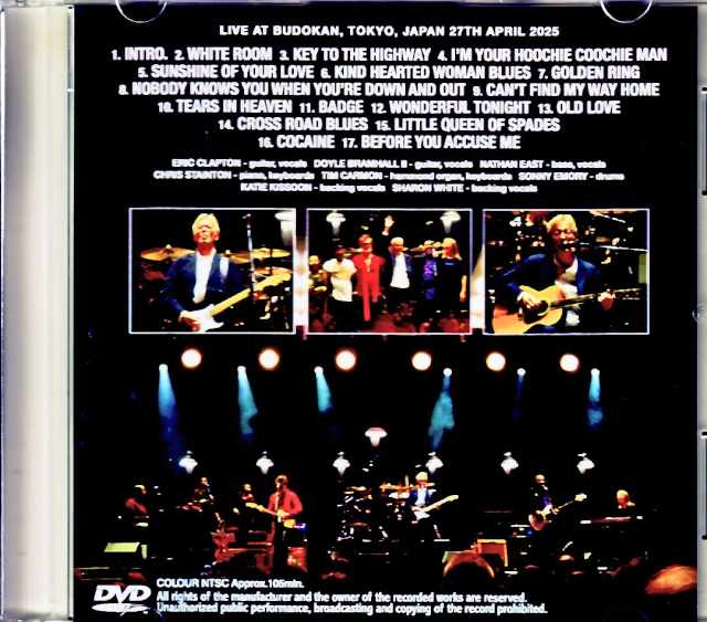 Eric Clapton/Tokyo,Japan 4.27.2025 Complete Jewel Version