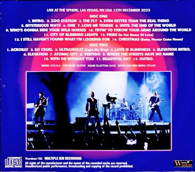 U2 U2/NV,USA 12.15.2023 Complete IEM Matrix Edition