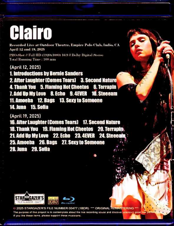 Clairo CA,USA 2025 2Days Blu-Ray Version