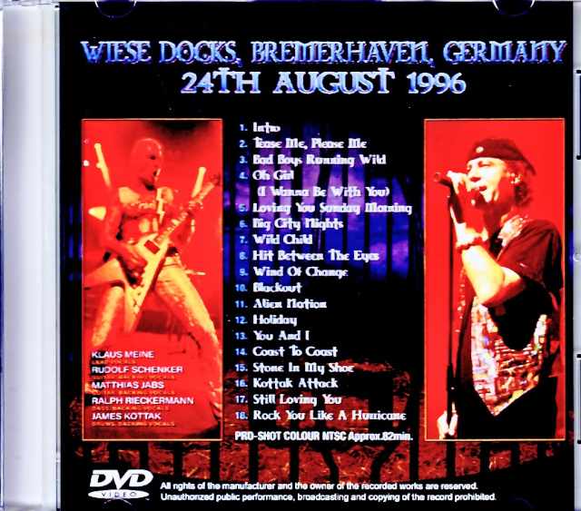 Scorpions/Germany 1996 Complete Multi-Cam Shot Edition Jewel Version