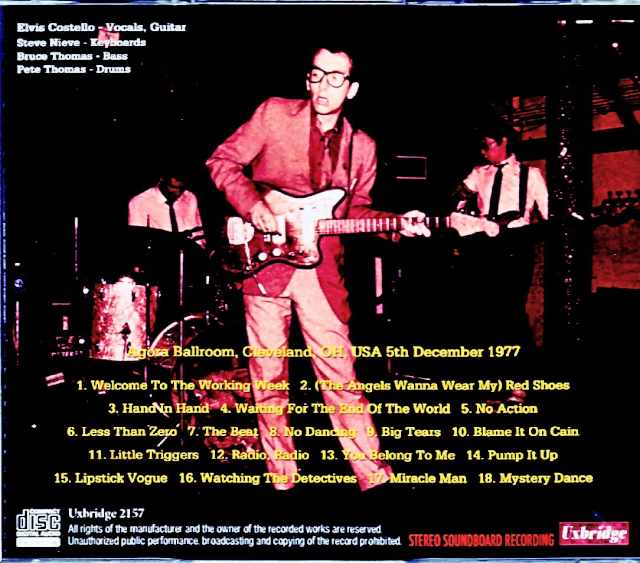 Elvis Costello & the Attractions Elvis Costello/OH,USA 1977 Soundboard Edition