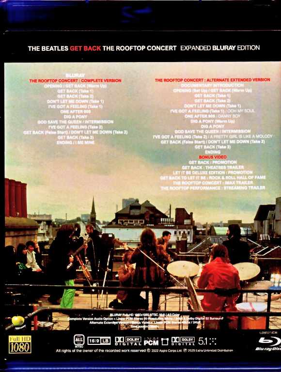 Beatles/Get Back The Rooftop Concert Complete Expanded Edition Blu-Ray Version