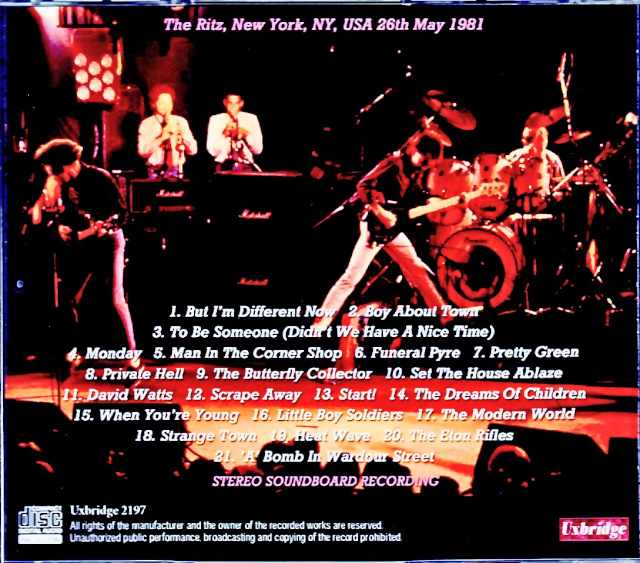 Jam,The Jam/NY,USA 1981 Soundboard Edition