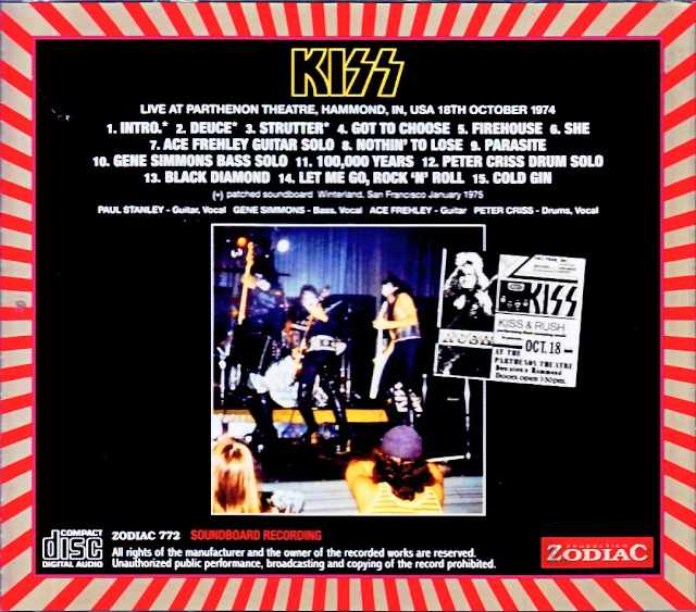 Kiss / IN,USA 10.18.1974 Complete Soundboard Edition