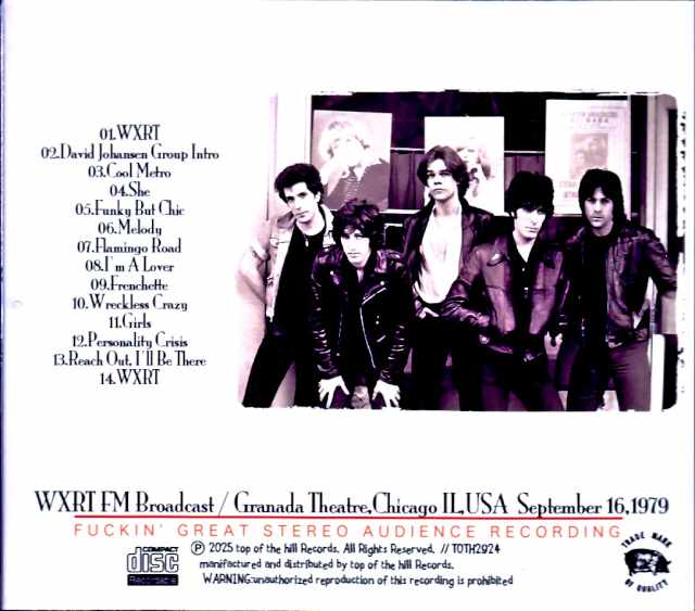 David Johansen/IL,USA 1979 FM Broadcast Edition
