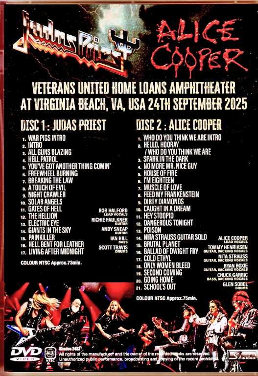 Judas Priest Alice Cooper Judas Priest Alice Cooper/VA,USA 2025 Complete