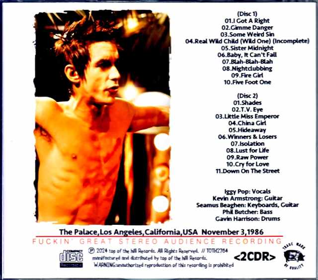 Iggy Pop/CA,USA 11.3.1986 Complete