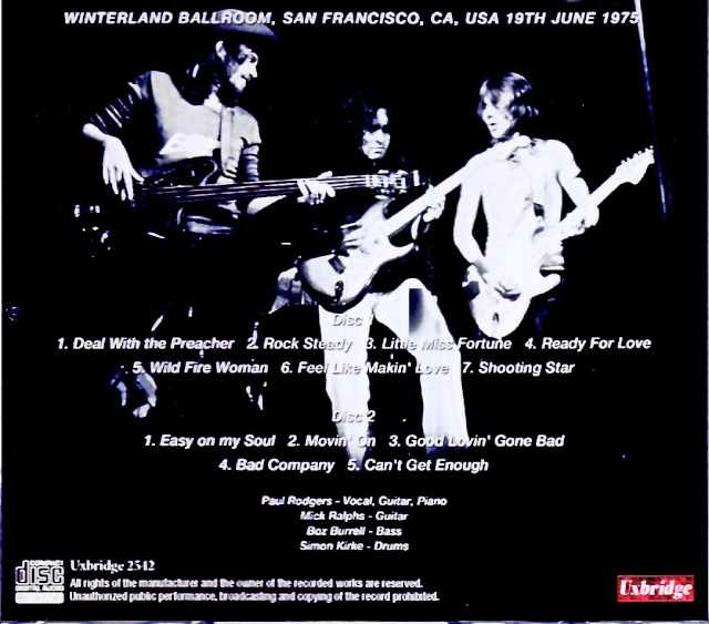 Bad Company/CA,USA 06.19.975 Complete