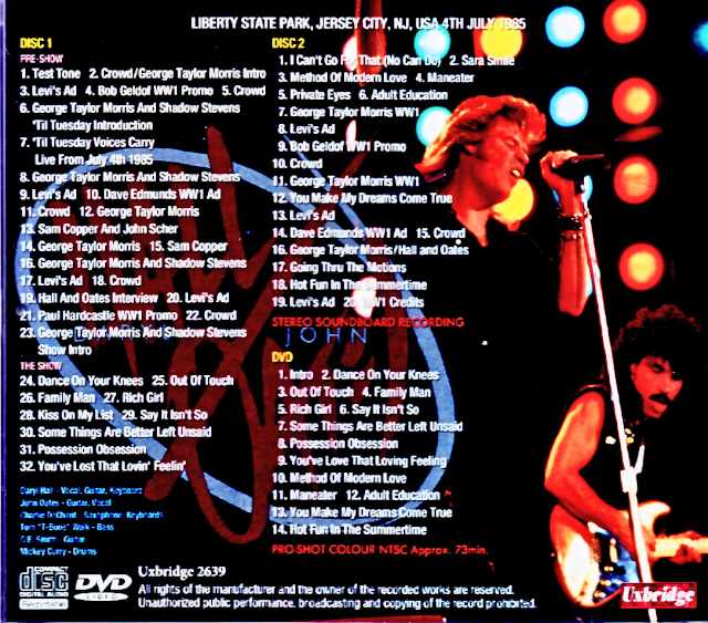 Hall and Oates/NJ,USA 1985 Complete FM Broadcast Edition & more