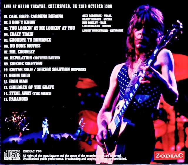 Ozzy Osbourne/England,UK 10.22.1980 Complete