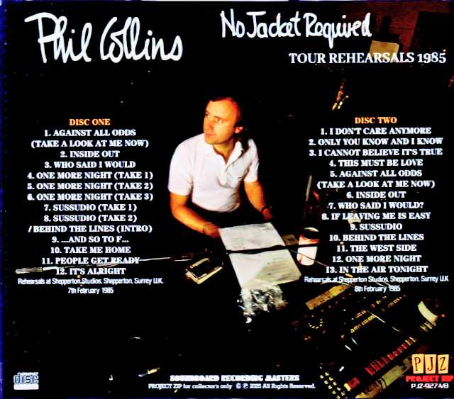 Phil Collins / England, UK 1985 2 Days Rehearsals Soundboard Edition