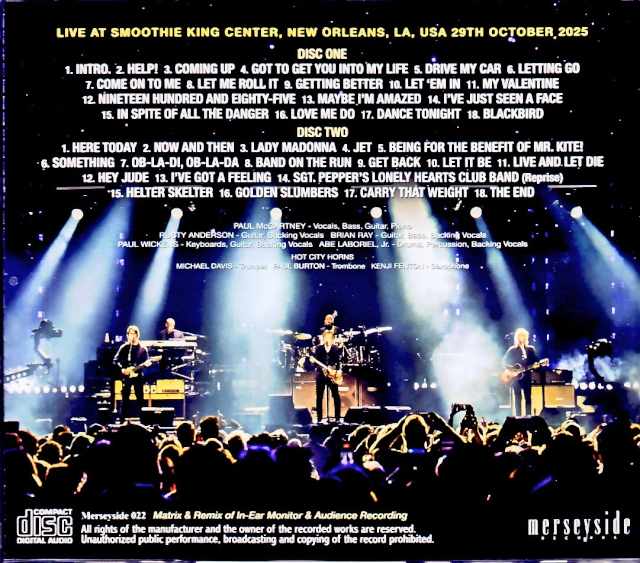 Paul McCartney / LA, USA 10.29.2025 Complete IEM Matrix Edition