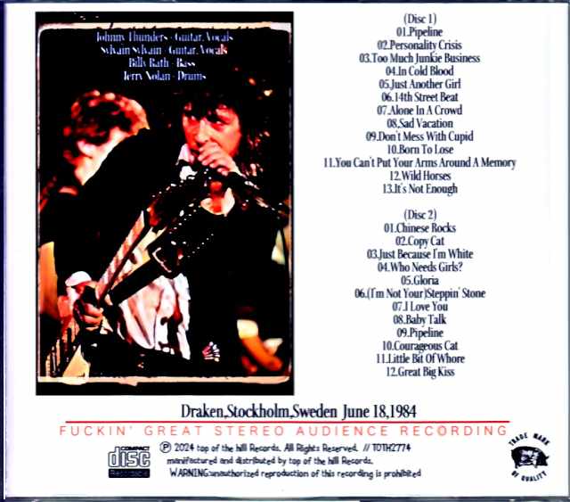 Johnny Thunders/Sweden 1984