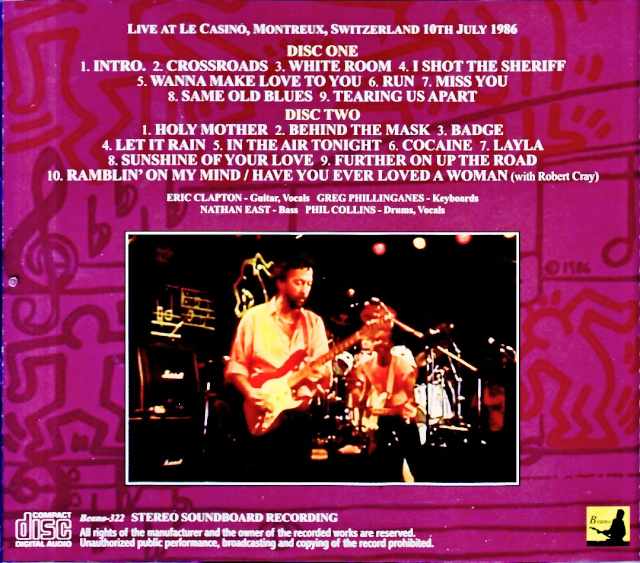 Eric Clapton/Switzerland 07.10.1986 Complete Soundboard Edition