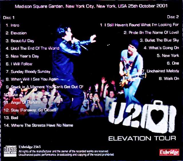 U2/NY,USA 10.25.2001 Complete Soundboard Edition