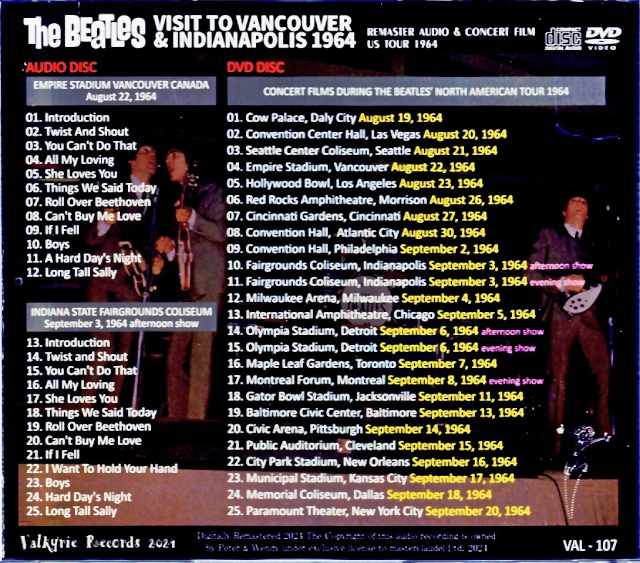 Beatles The Beatles/Vancouver, Indianapolis 1964 Canada 1964 & more AI Multi Band Remastered