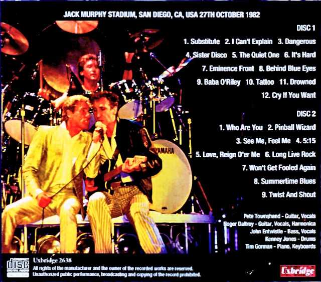 The Who/CA,USA 10.27.1982 Marco Moir Master Edition