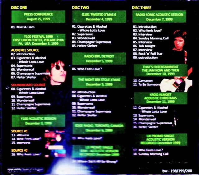 Oasis Millennium Countdown North America Mini Tour 1999 Collection