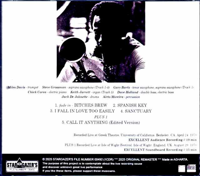 Miles Davis, Chick Corea, Keith Jarrett, Gary Bartz Miles Davis, Keith Jarrett, Chick Corea/CA,USA 1970 & more