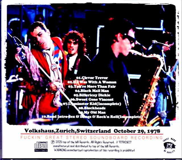 Ian Dury and the Blockheads Ian Dury/Switzerland 1978 Soundboard Edition