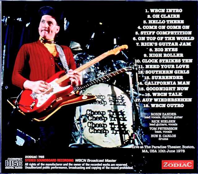 Cheap Trick / MA,USA 06.10.1978 Complete FM Broadcast Reel Master Edition