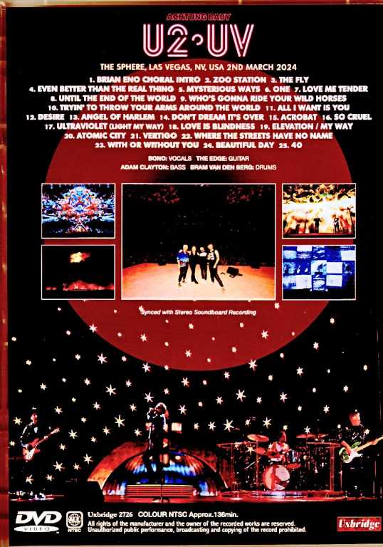 U2 U2/NV,USA 03.02.2024 Complete Sound IEM Matrix Edition
