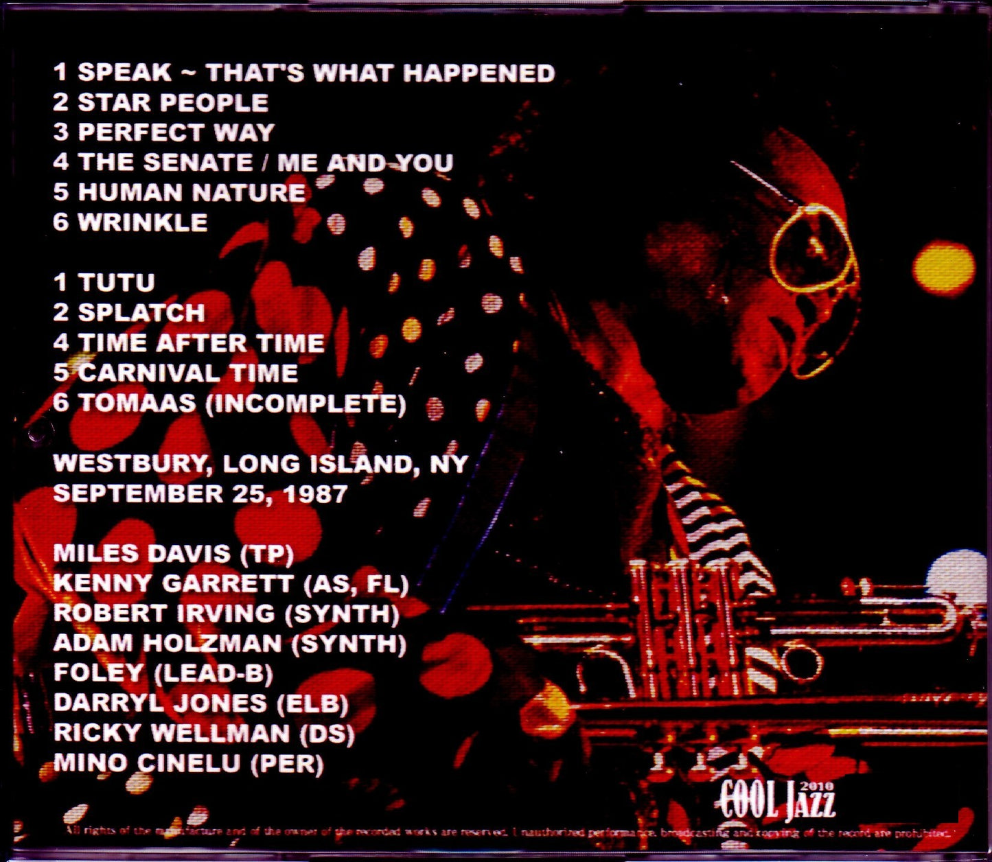 Miles Davis, Kenny Garrett Miles Davis/NY, USA 1987