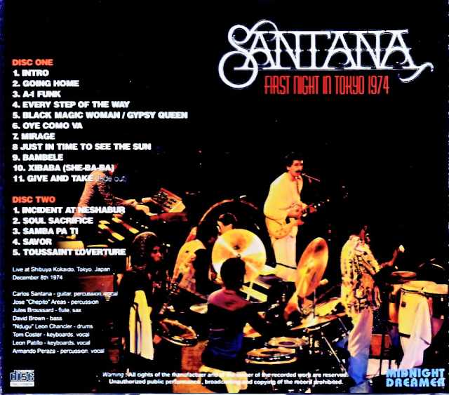 Santana Santana/Tokyo,Japan 12.08.1974