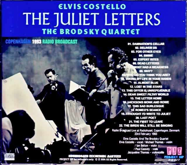 Elvis Costello Brodsky Quartet Elvis Costello/Denmark 1993 Soundboard Edition