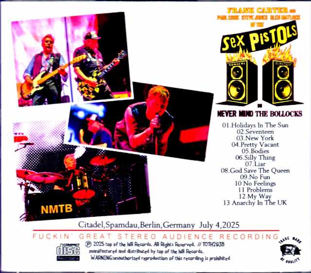 Sex Pistols Frank Carter Sex Pistols Frank Carter/Germany 07.04.2025 Complete