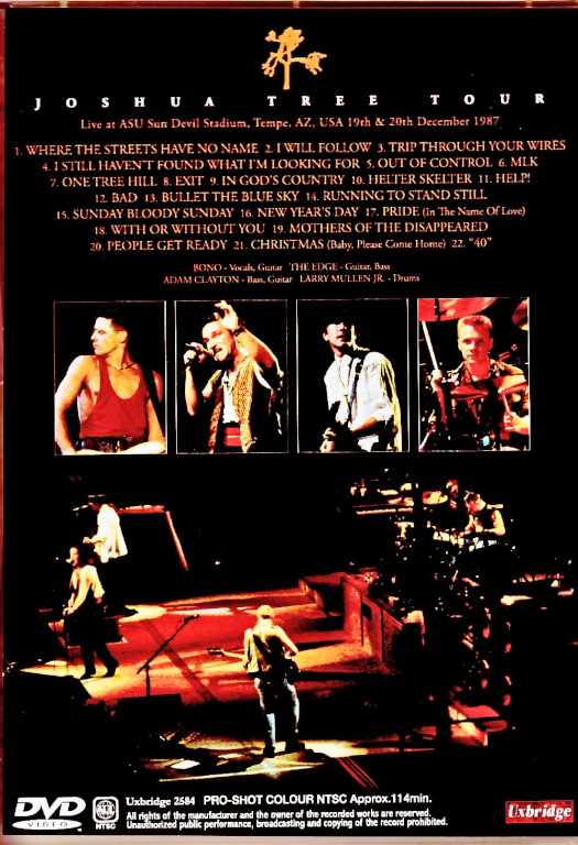 U2 U2/AZ,USA 1987 35mm Master Multi-Cam Edition