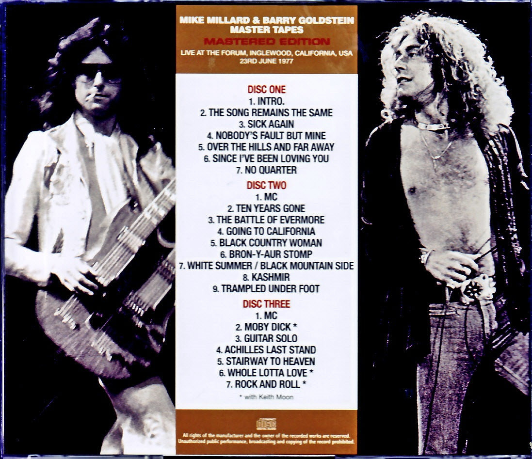 Led Zeppelin Red. Zeppelin/CA,USA 6.23.1977 Complete Millard & Golstein Master Tapes