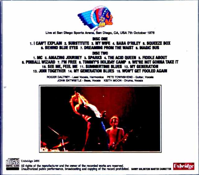 Who,The Who/CA,USA 1976 Barry Goldstein Master Cassettes Edition