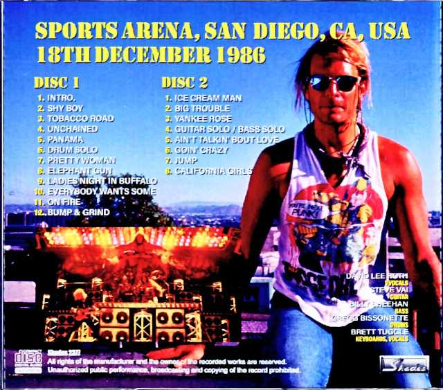David Lee Roth David Lee Roth/CA,USA 12.18.1986 Marco Moir Master Edition