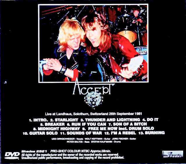 Accept/Switzerland 09.26.1981 Pro-Shot Edition