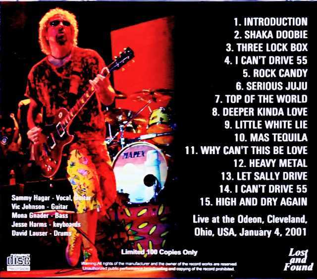 Sammy Hagar and the Wabos Sammy Hagar/OH,USA 01.04.2001 Complete