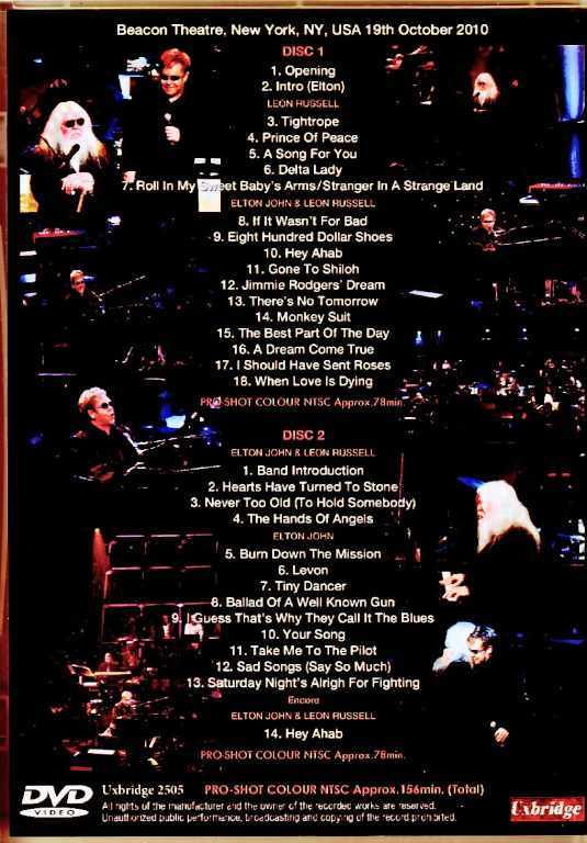 Elton John Leon Russell Elton John Leon Russell/NY,USA 2010 Complete & more Multi-Cam Edition