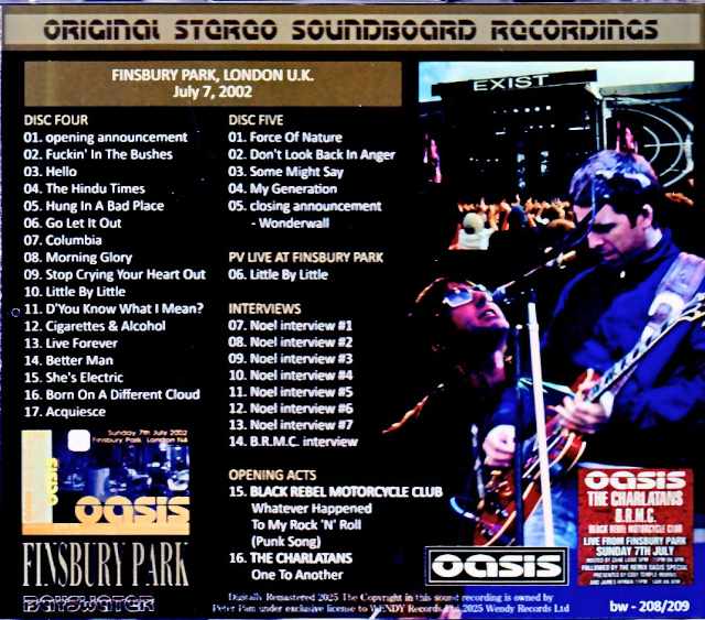 Oasis Finsbury Park 2002 Complete Edition London, UK 07.07.2002 Complete & more