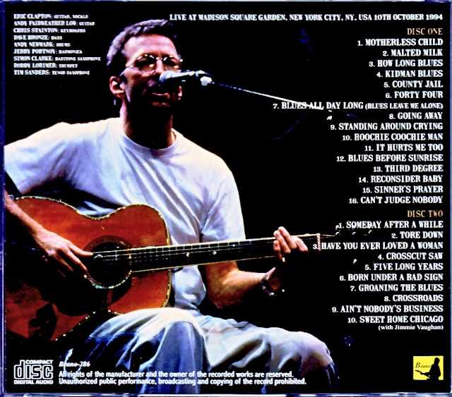 Eric Clapton Eric Clapton/NY,USA 10.10.1994 DAT Master